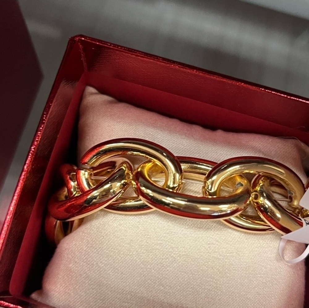 💛▪️House of Harlow▪️ 1960 Gold Link Chunky Stretch Bracelet - Picture 3 of 6